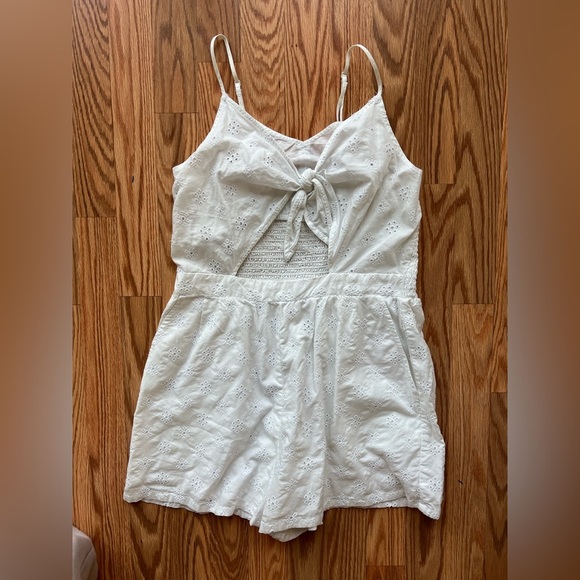 aerie Pants - White Eyelet aerie Lace Romper